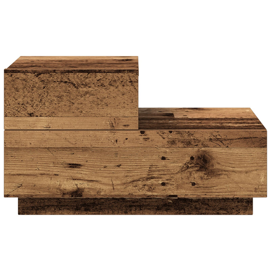 Nachtkastje Met Led-Verlichting 100X36X49 Cm Oude Hout