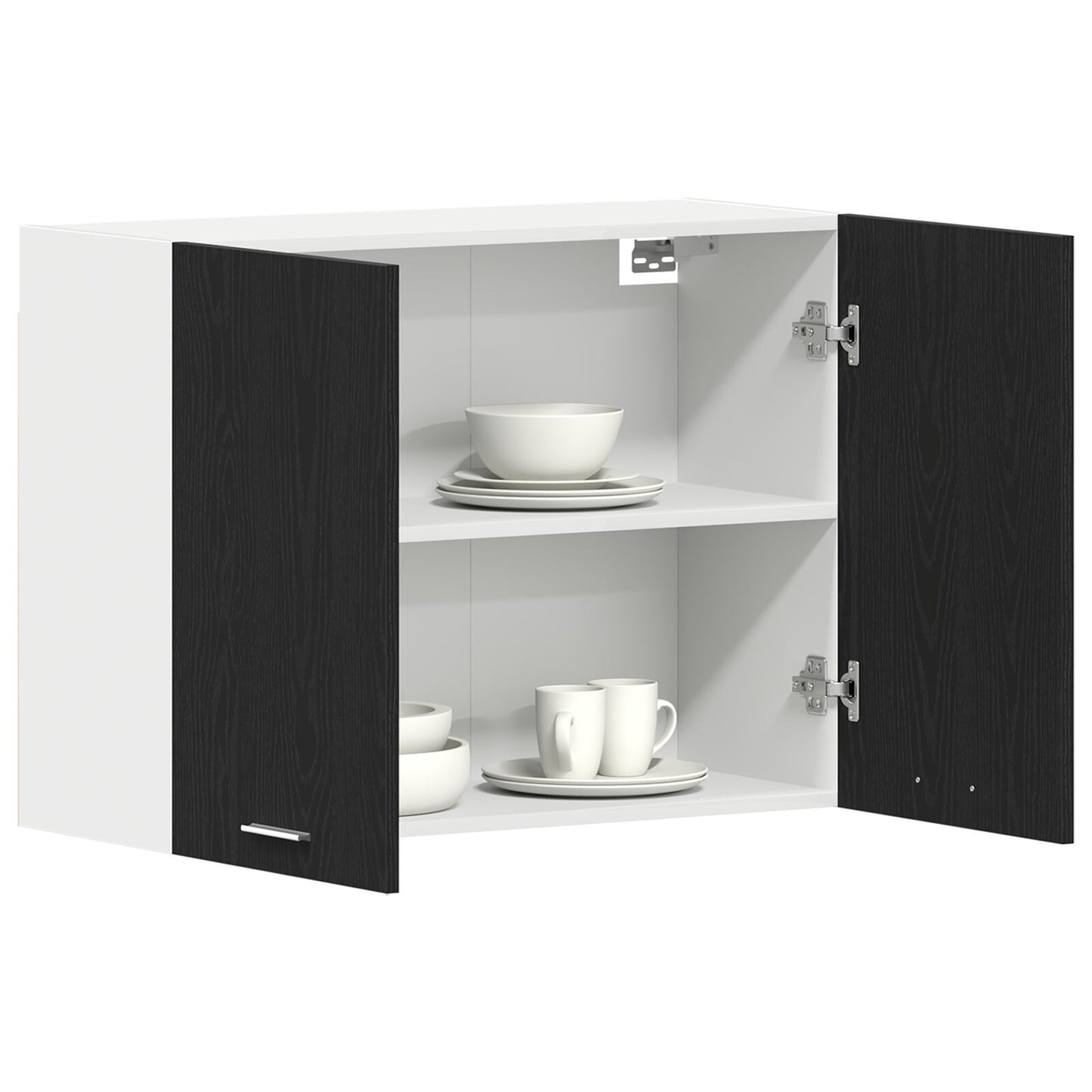 Zwarte Eiken Hangkast - 80X31X60 Cm - Gemaakt Van Bewerkt Hout
