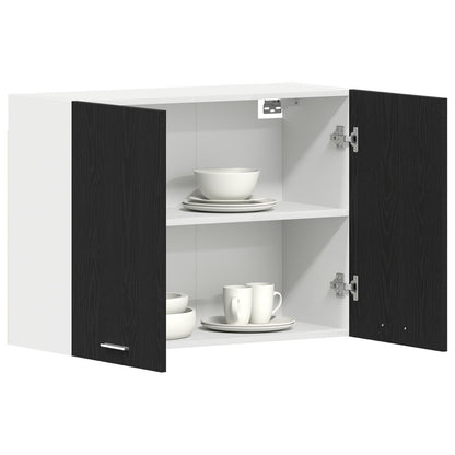 Zwarte Eiken Hangkast - 80X31X60 Cm - Gemaakt Van Bewerkt Hout