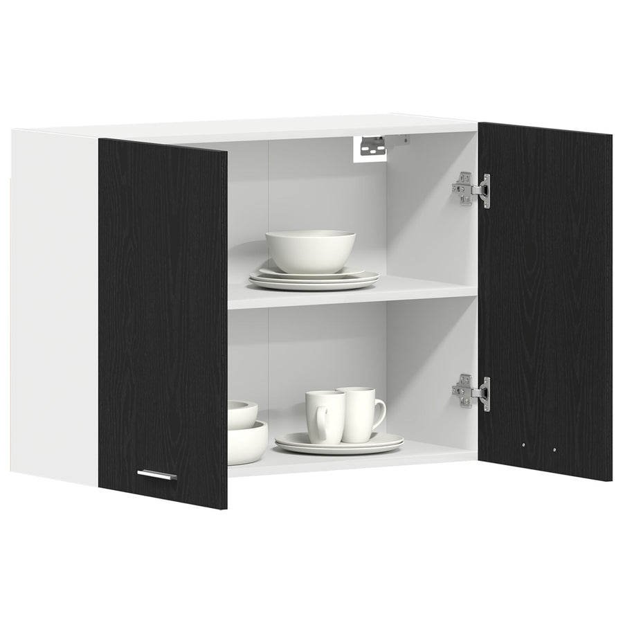 Zwarte Eiken Hangkast - 80X31X60 Cm - Gemaakt Van Bewerkt Hout
