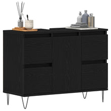 Badkamersinkkast Zwart Eiken 80X33X60 Cm Gelaagd Hout