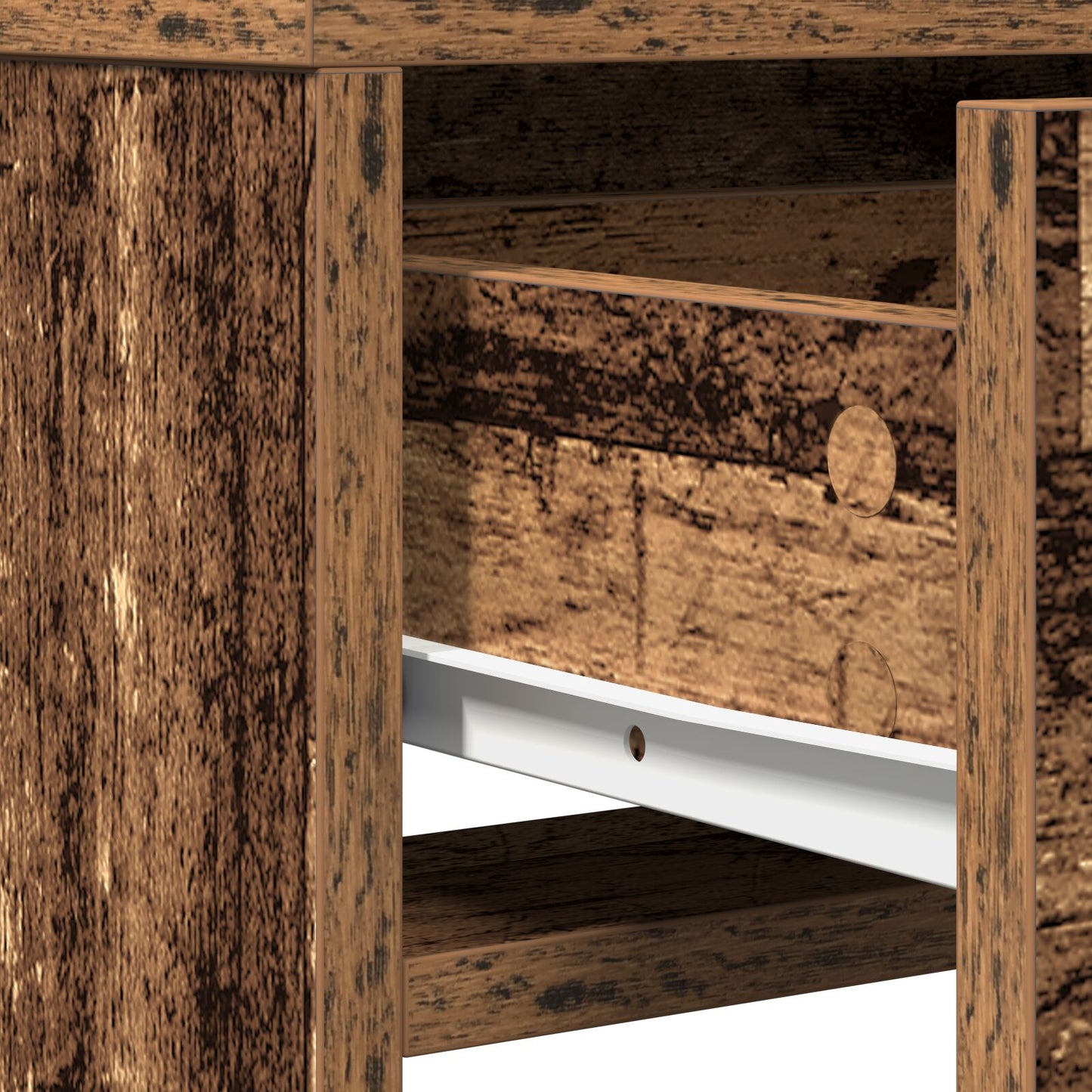 Kaptafel Met Led-Lampen 50 x 41 x 135 cm Oud hout