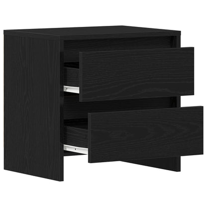 Nachtkastje 45X34X44,5 Cm Gelaagd Hout 1 Zwart Eiken