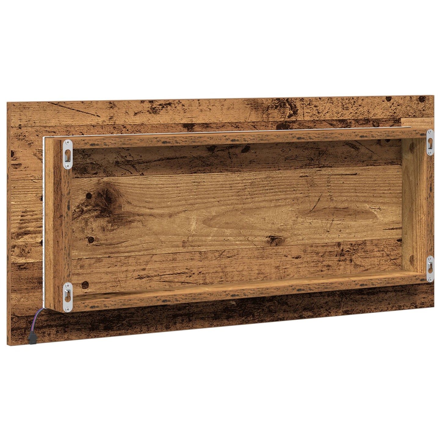 Badkamerspiegelkast Met Led-Verlichting Oude Hout 80X37 Cm