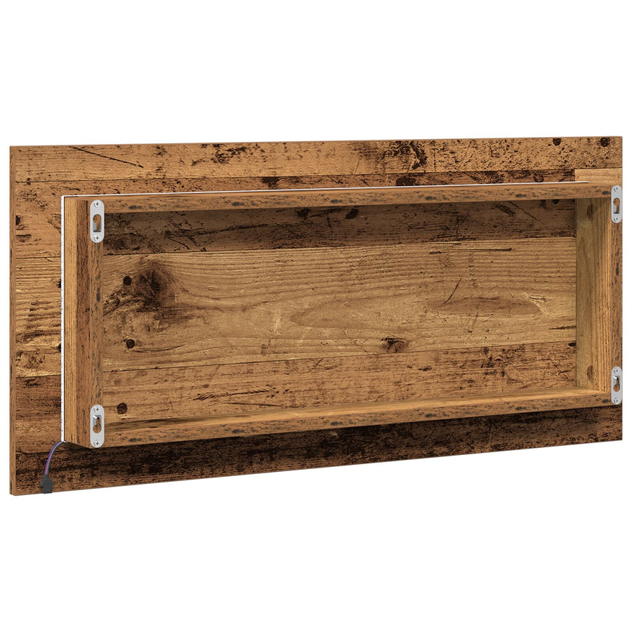 Badkamerspiegelkast Met Led-Verlichting Oude Hout 80X37 Cm