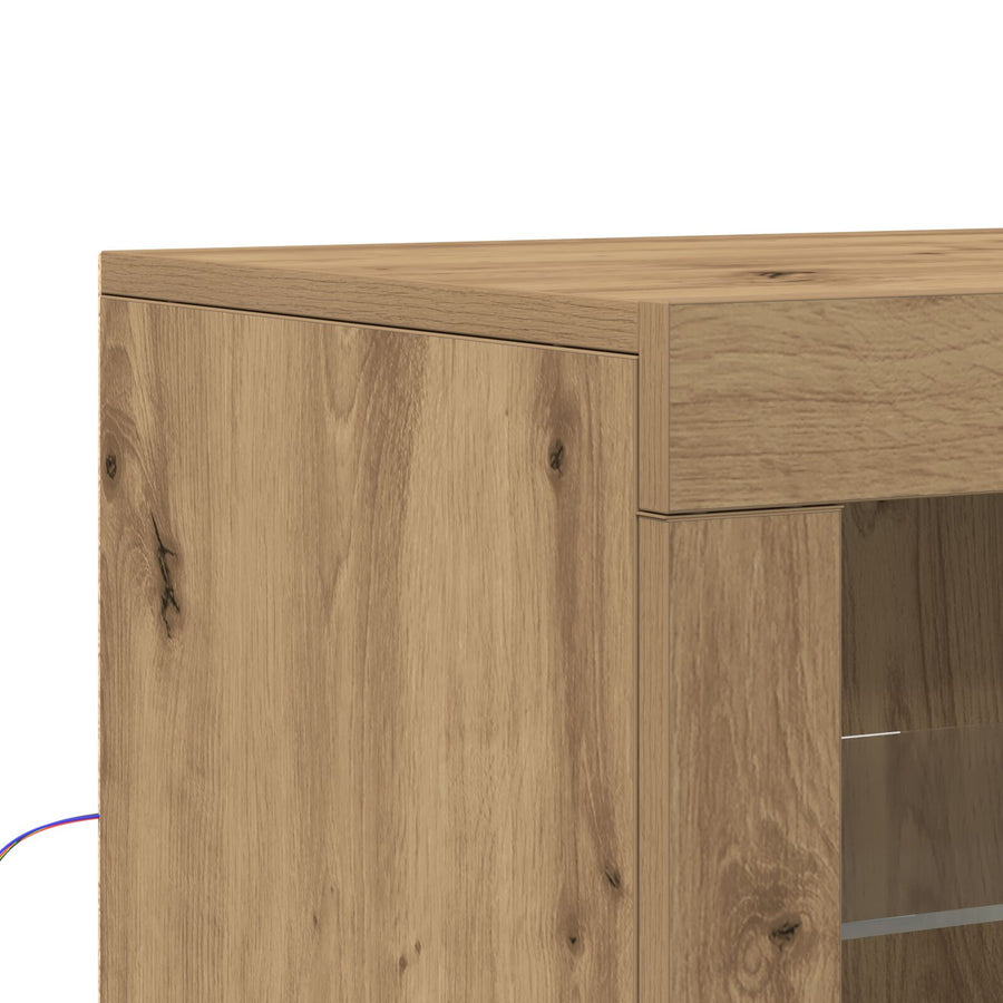 Dressoir Met Led-Verlichting Artisan Eiken 60,5X37X100 Cm