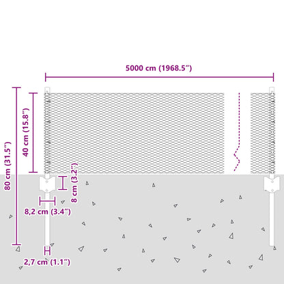 Hekposten 11 Stuks U-Kanaal 40 Cm Gegalvaniseerd Staal,  Zeshoekig Hek 0.4X50 M Gegalvaniseerd Staal