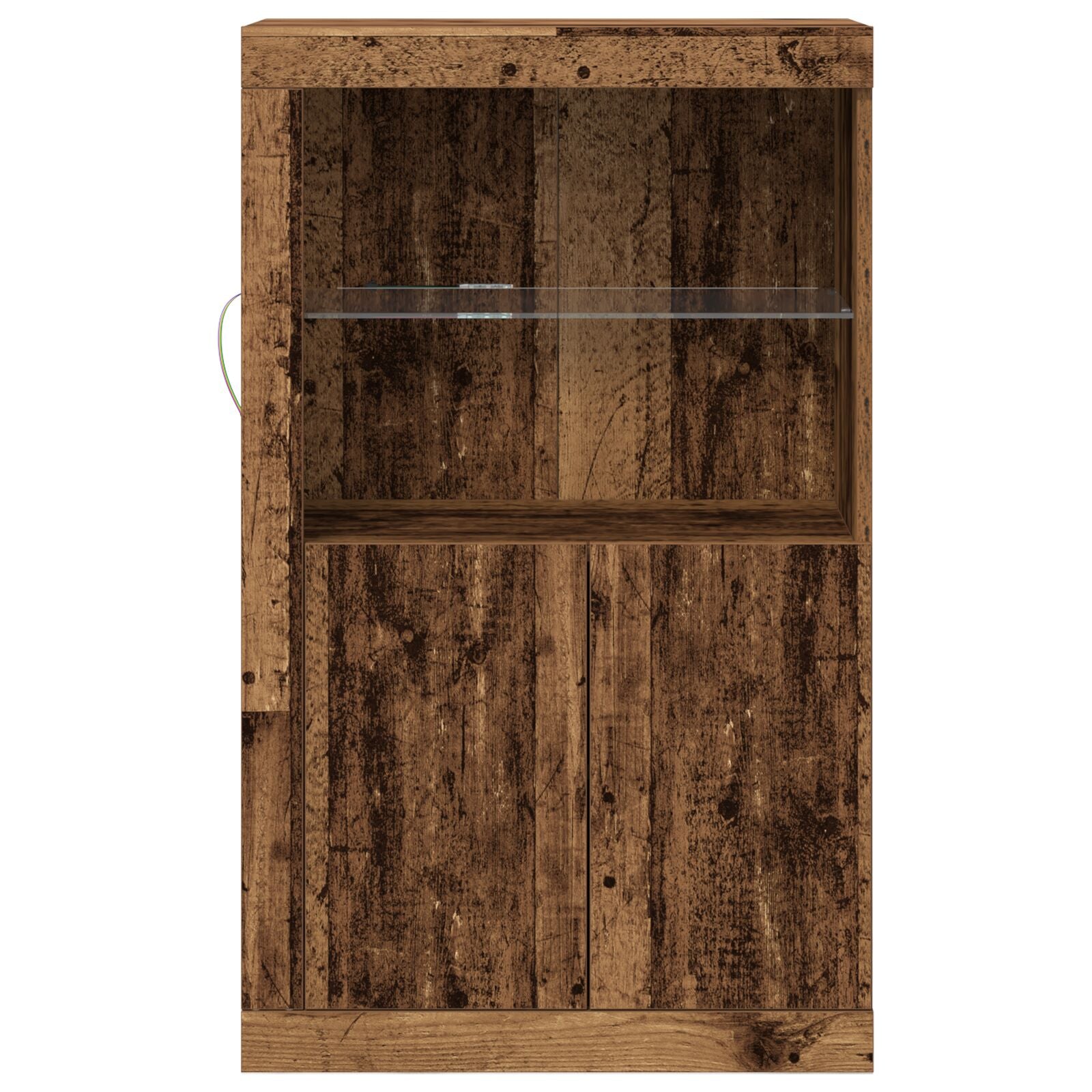 Dressoir Met Led Verlichting 60,5X37X100 Cm Oud hout