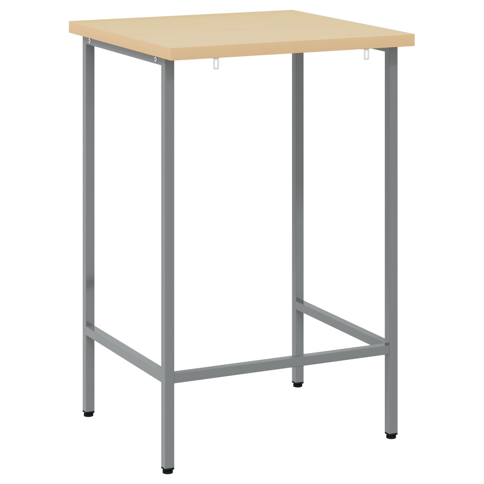 Werktafel 55X55X85 Cm Staal En Bewerkt Hout Grijs Hoektafel