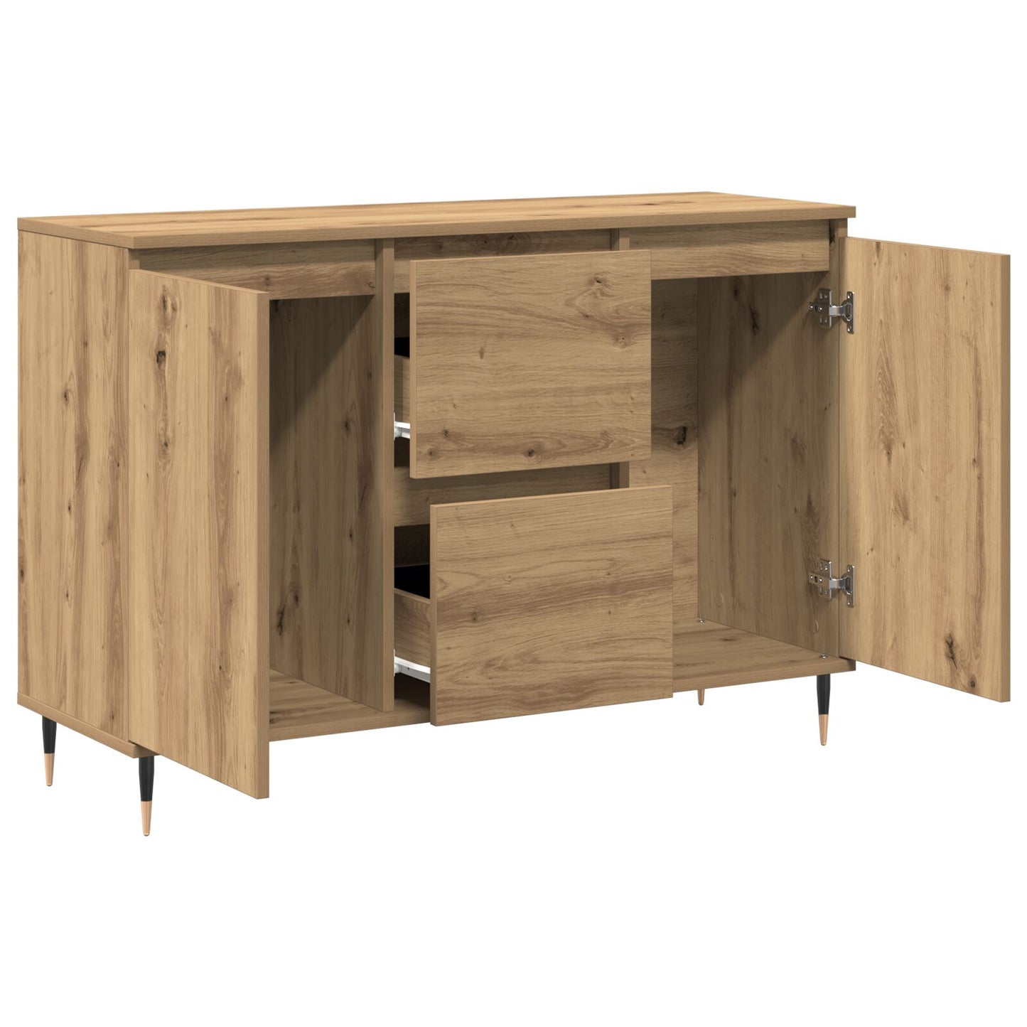 Dressoir Met Deuren & Lades Artisan Eiken 101,5X35X70 Cm