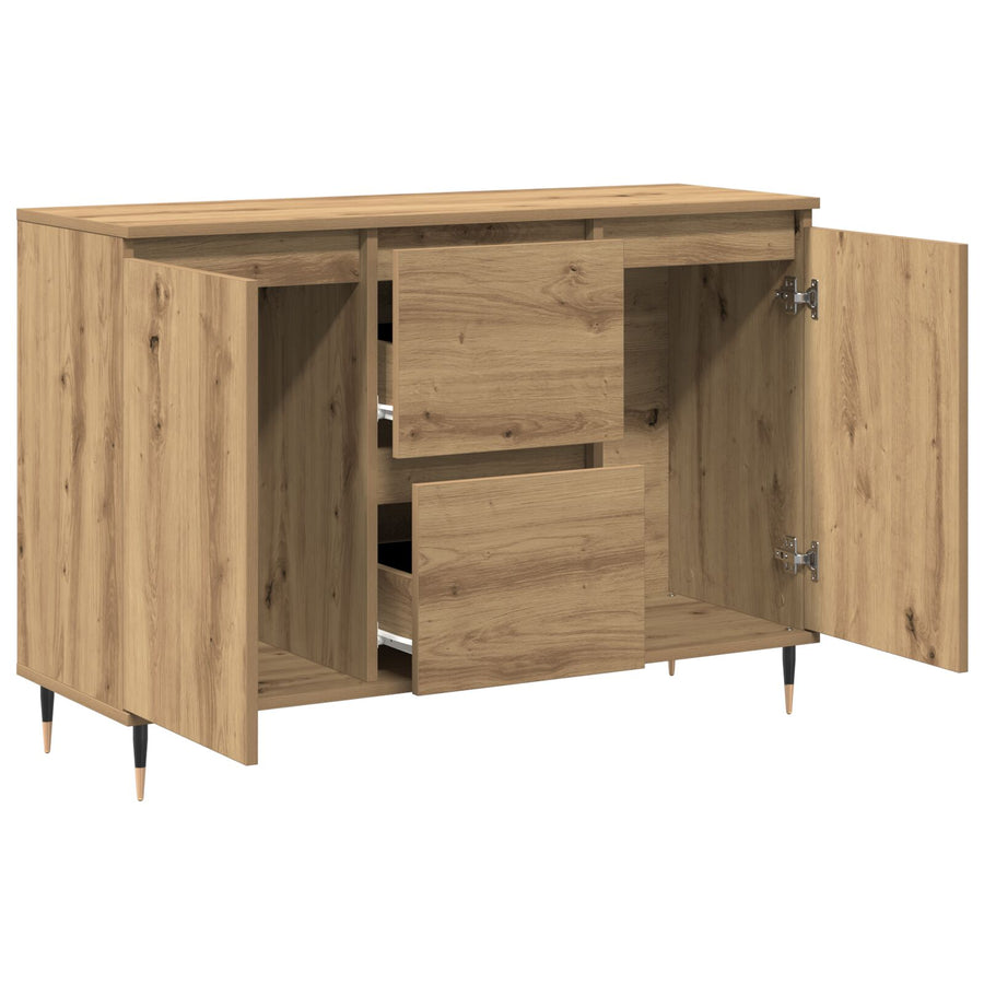 Dressoir Met Deuren & Lades Artisan Eiken 101,5X35X70 Cm