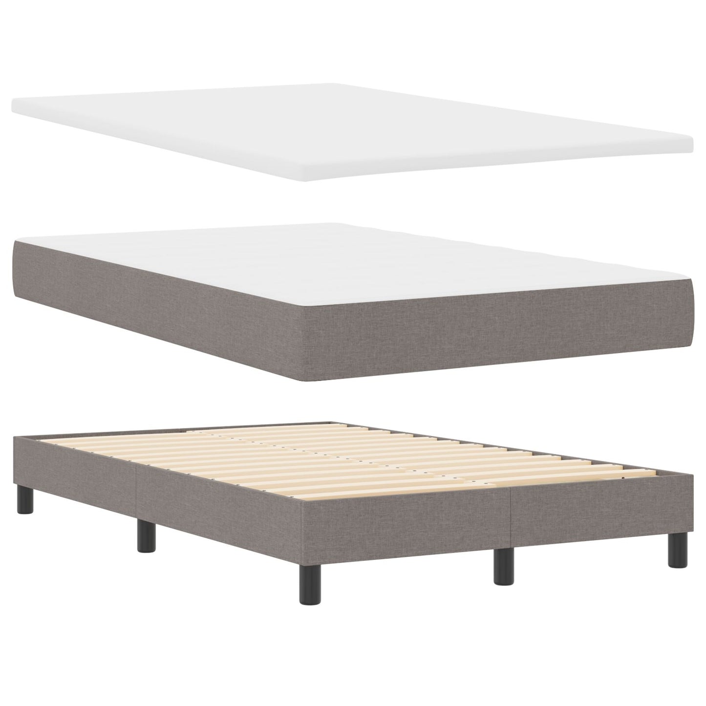 Boxspring Bed Met Matras & Bank Taupe 120X190 Cm Stof Blauw