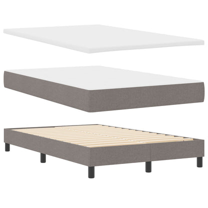 Boxspring Bed Met Matras & Bank Taupe 120X190 Cm Stof Blauw