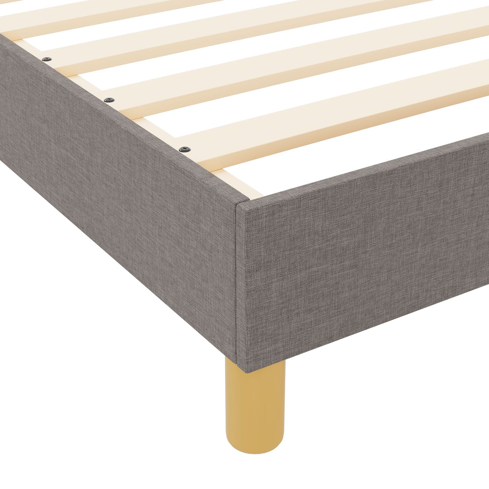 Bedframe In Taupe, 80X200 Cm, Stoffen Crème