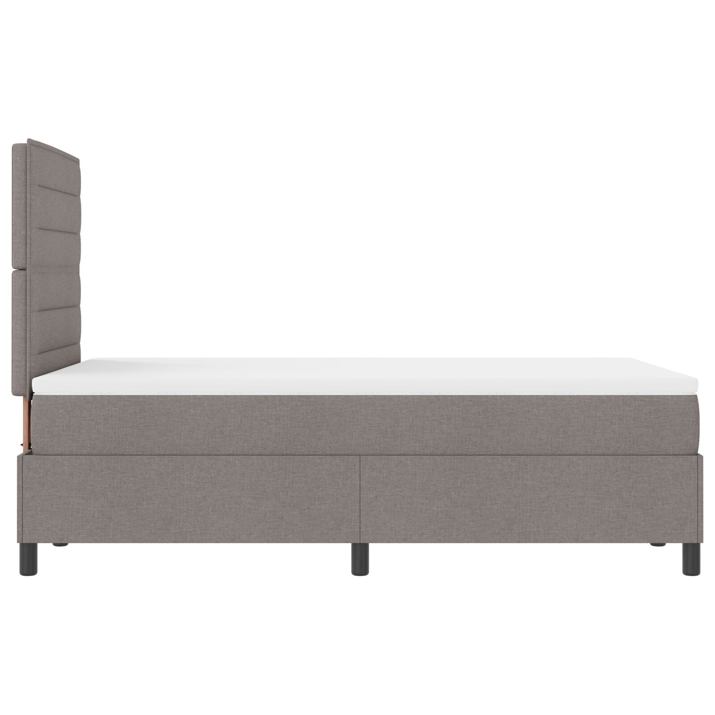 Boxspring Bed Met Matras Taupe Klein Dubbel Stof Blauw