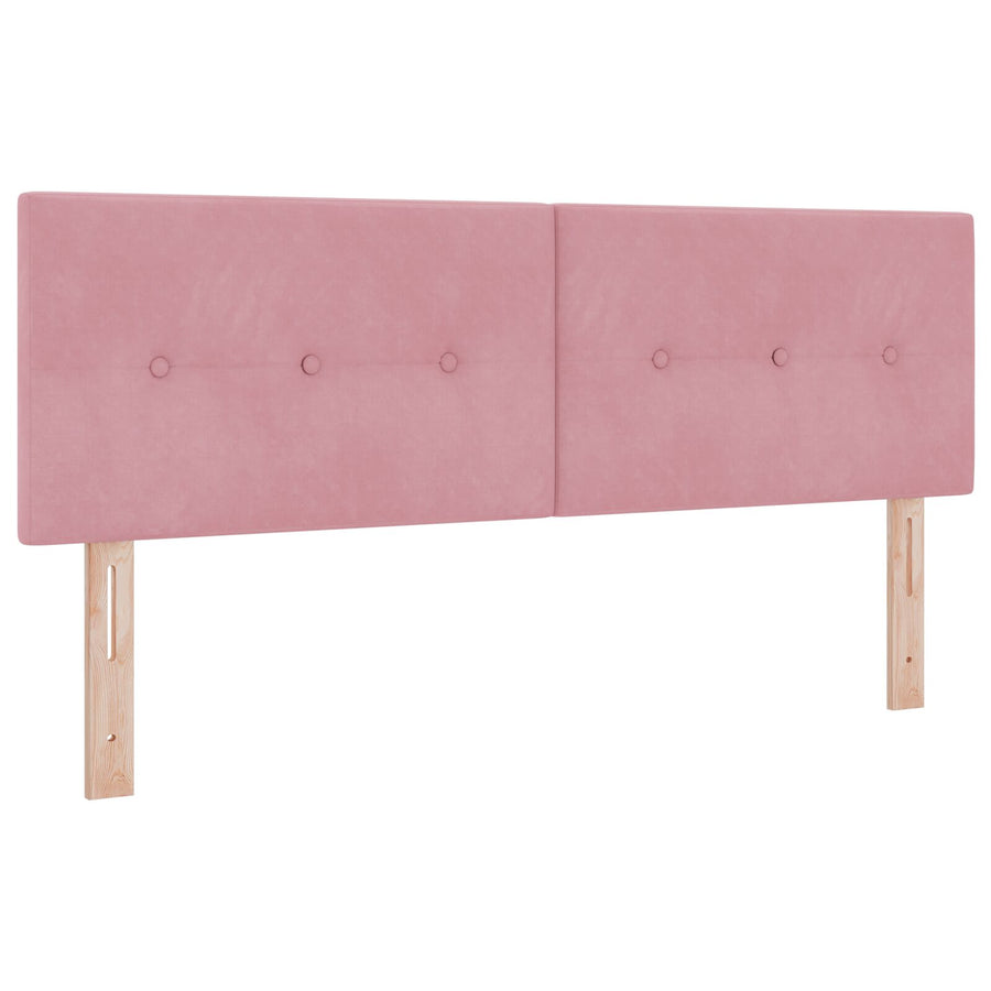 Boxspringbed Met Matras Roze 140X200 Cm Fluweel Blauw