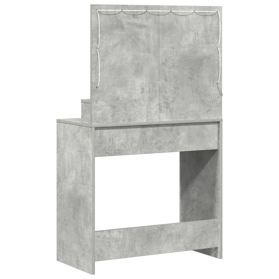 Make-Uptafel Met Led Verlichting 79X41X135 Cm Beton grijs 75.5 x 41 x 135 cm
