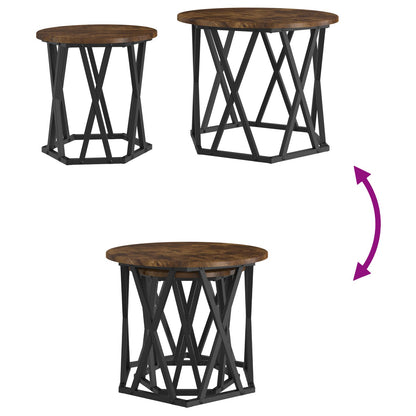 Nesting Bijzettafels 2-Delige Set Mdf Gerookt eiken