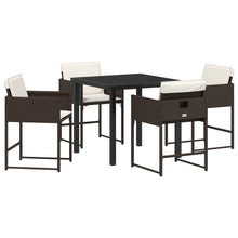 5-Delig Tuin Eetset Met Kussens Bruin Poly Rattan
