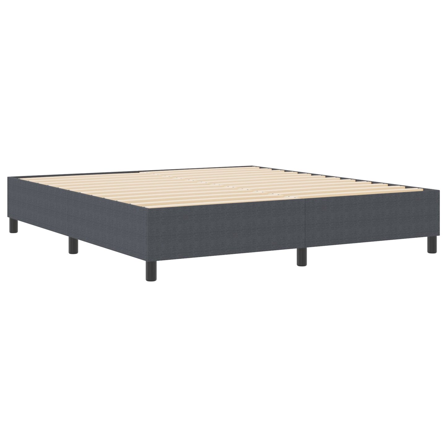 Boxspringbed Super King Corduroy Stof Donkergrijs 180 x 200 cm