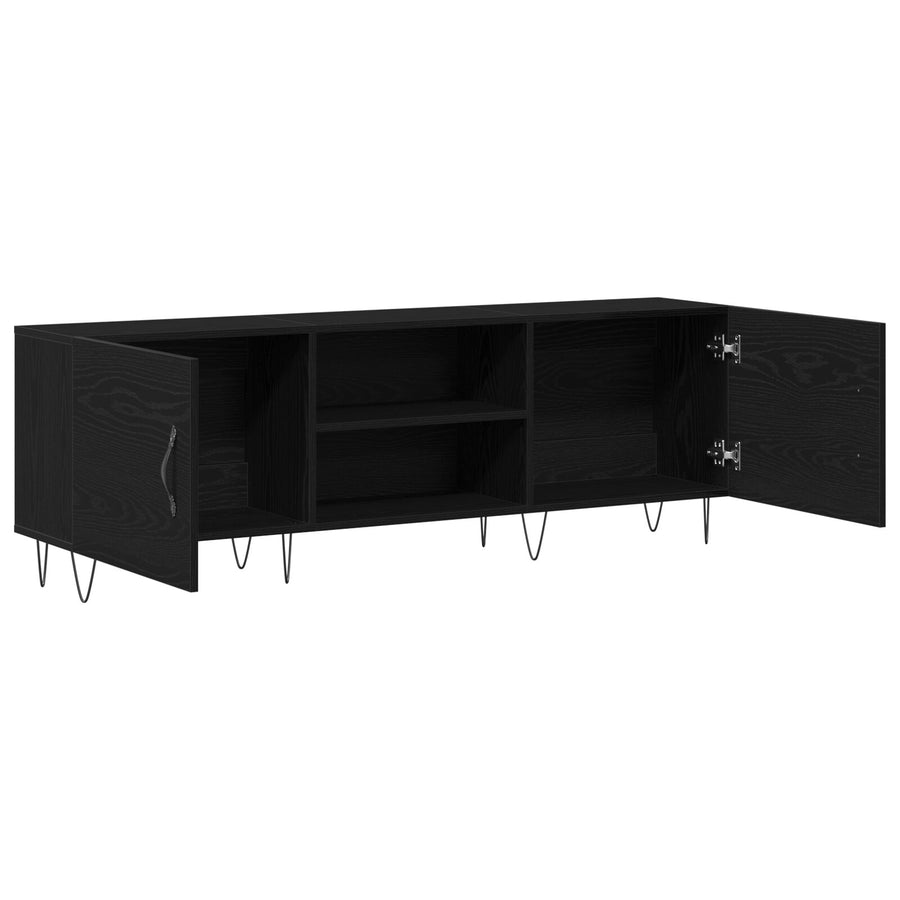 Tv-Kast Zwart Eiken 150X30X50 Cm Bewerkt Hout