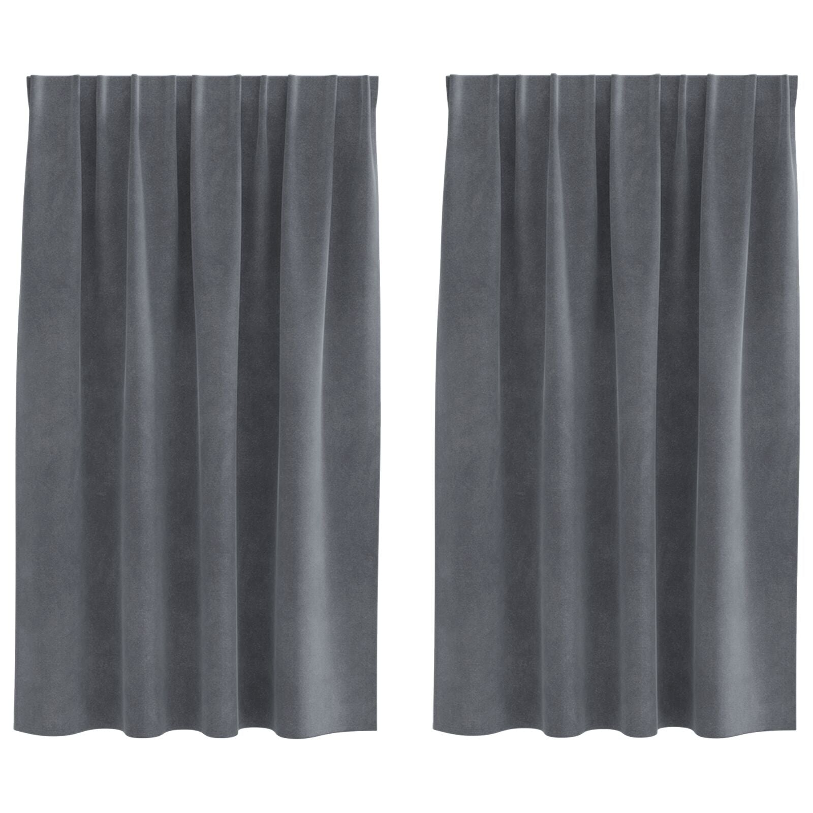 Blackout Gordijnen Met Topband 2 Stuks Velours Super Lichtgrijs 140 x 140 cm met ingenaaide tape