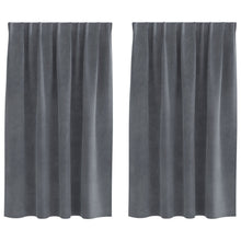 Blackout Gordijnen Met Topband 2 Stuks Velours Super Lichtgrijs 140 x 140 cm met ingenaaide tape