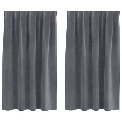 Blackout Gordijnen Met Topband 2 Stuks Velours Super Lichtgrijs 140 x 140 cm met ingenaaide tape