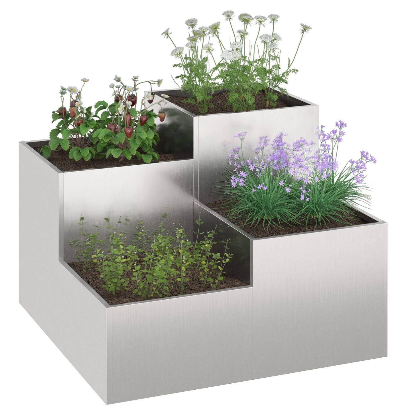 Tuinbak Roestvrijstaal 100 x 100 x 60 cm