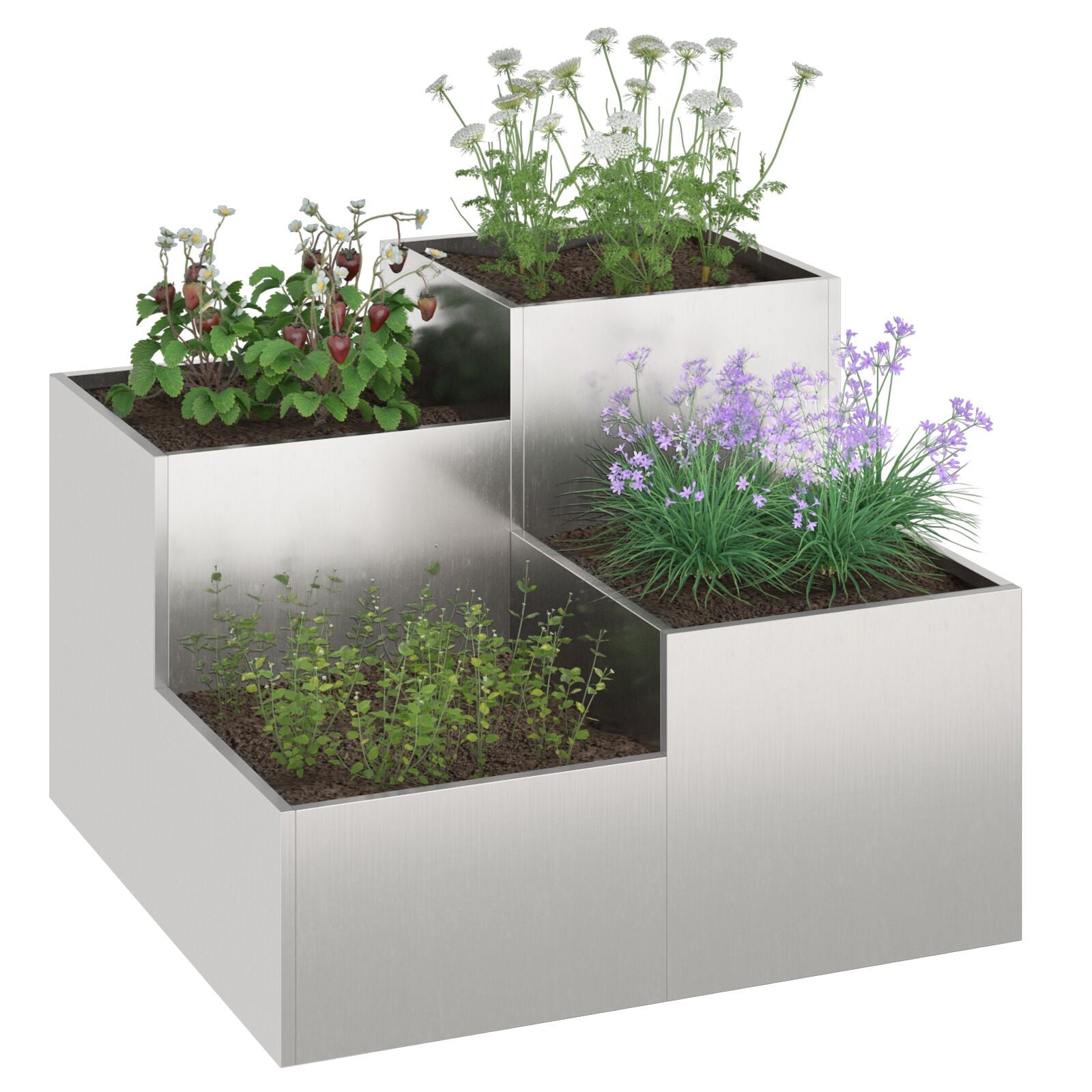 Tuinbak Roestvrijstaal 100 x 100 x 60 cm