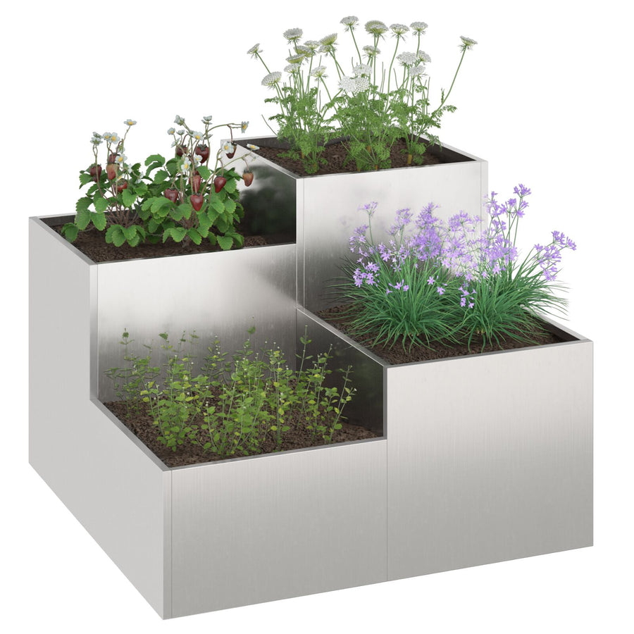 Tuinbak Roestvrijstaal 100 x 100 x 60 cm