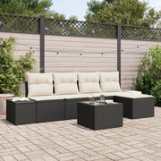 Tuinset poly rattan 6-delig zwart