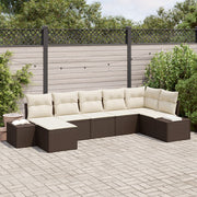 Tuinset poly rotan 7-delig bruin