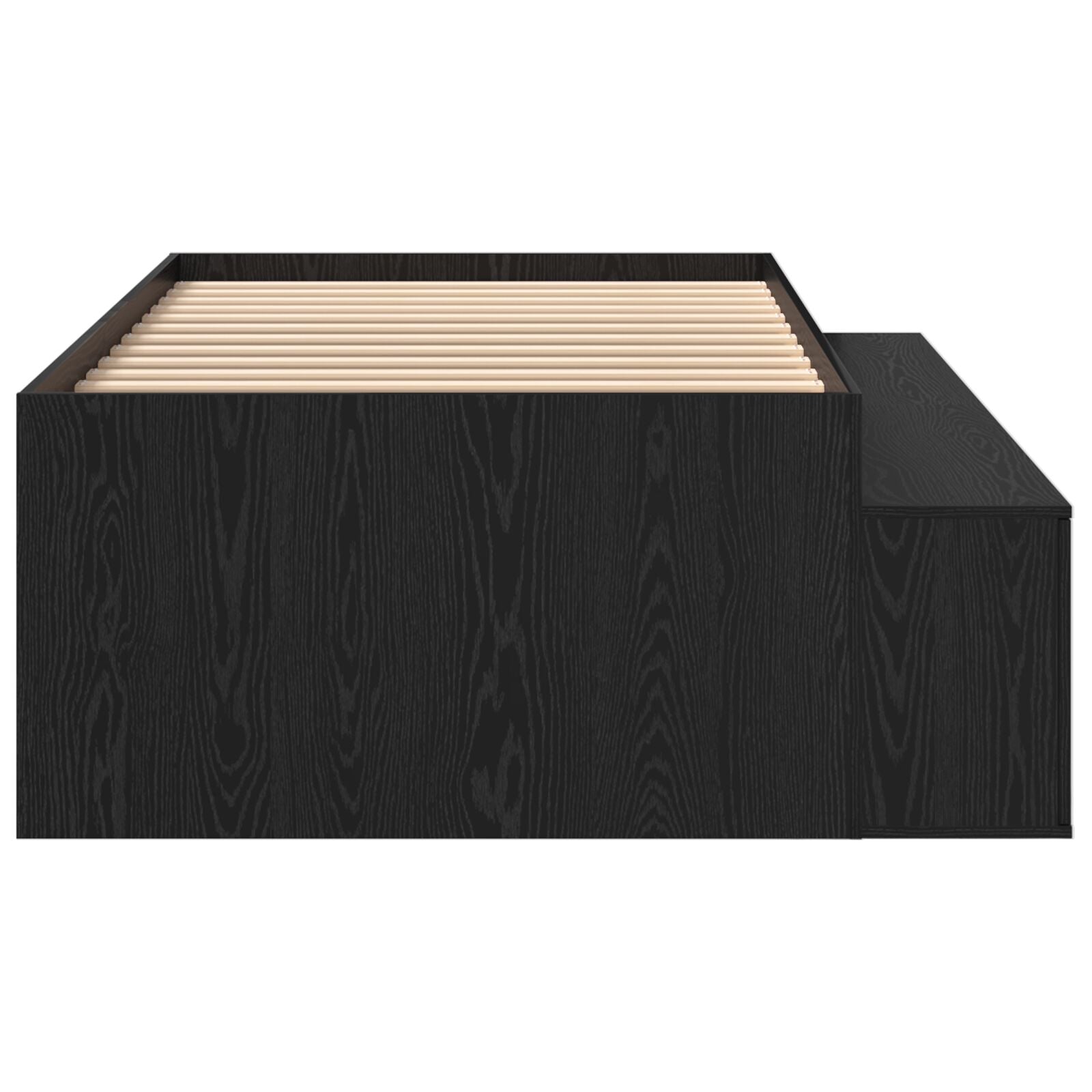 Opslagbedframe Zwart Eiken 75X190 Cm