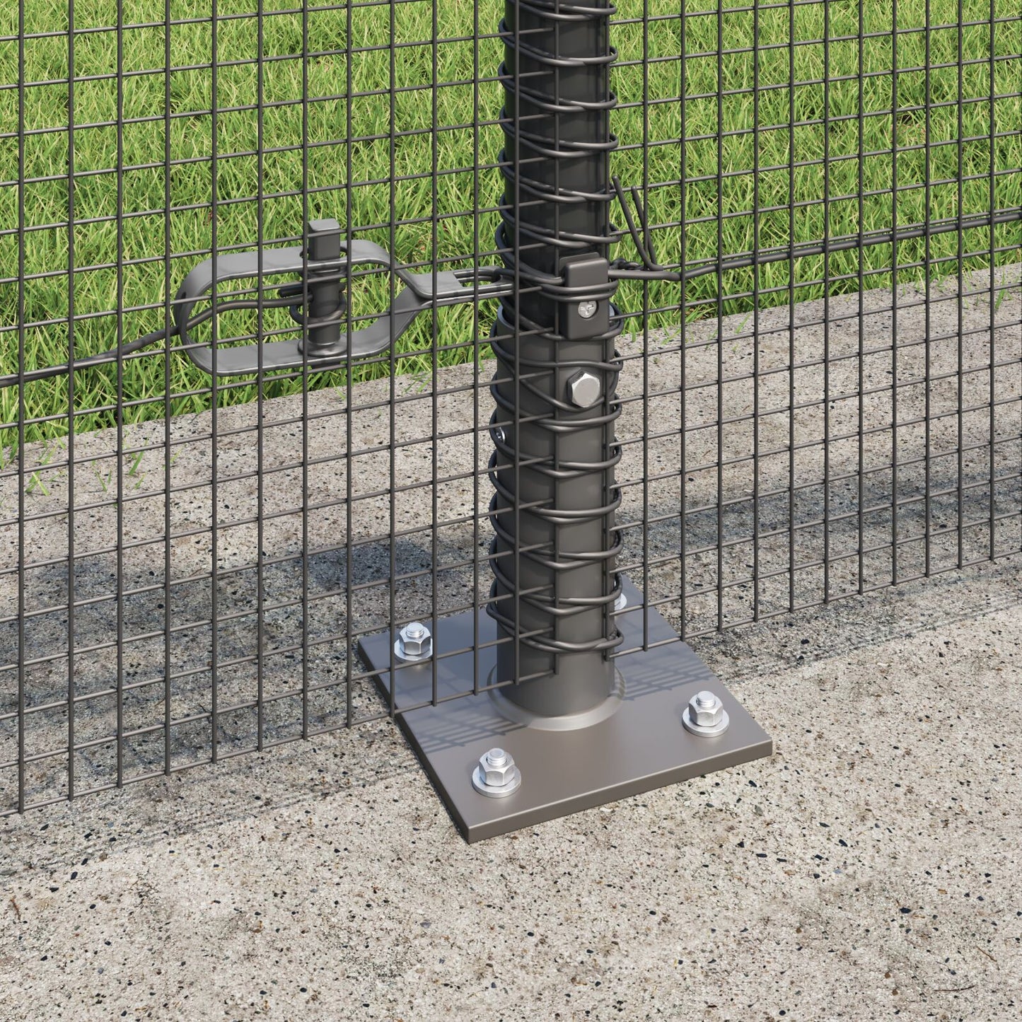 Gelaste Draadhek Met 13 Flanged Palen Grijs 0.5X50 M Staal Gegalvaniseerd Staal
