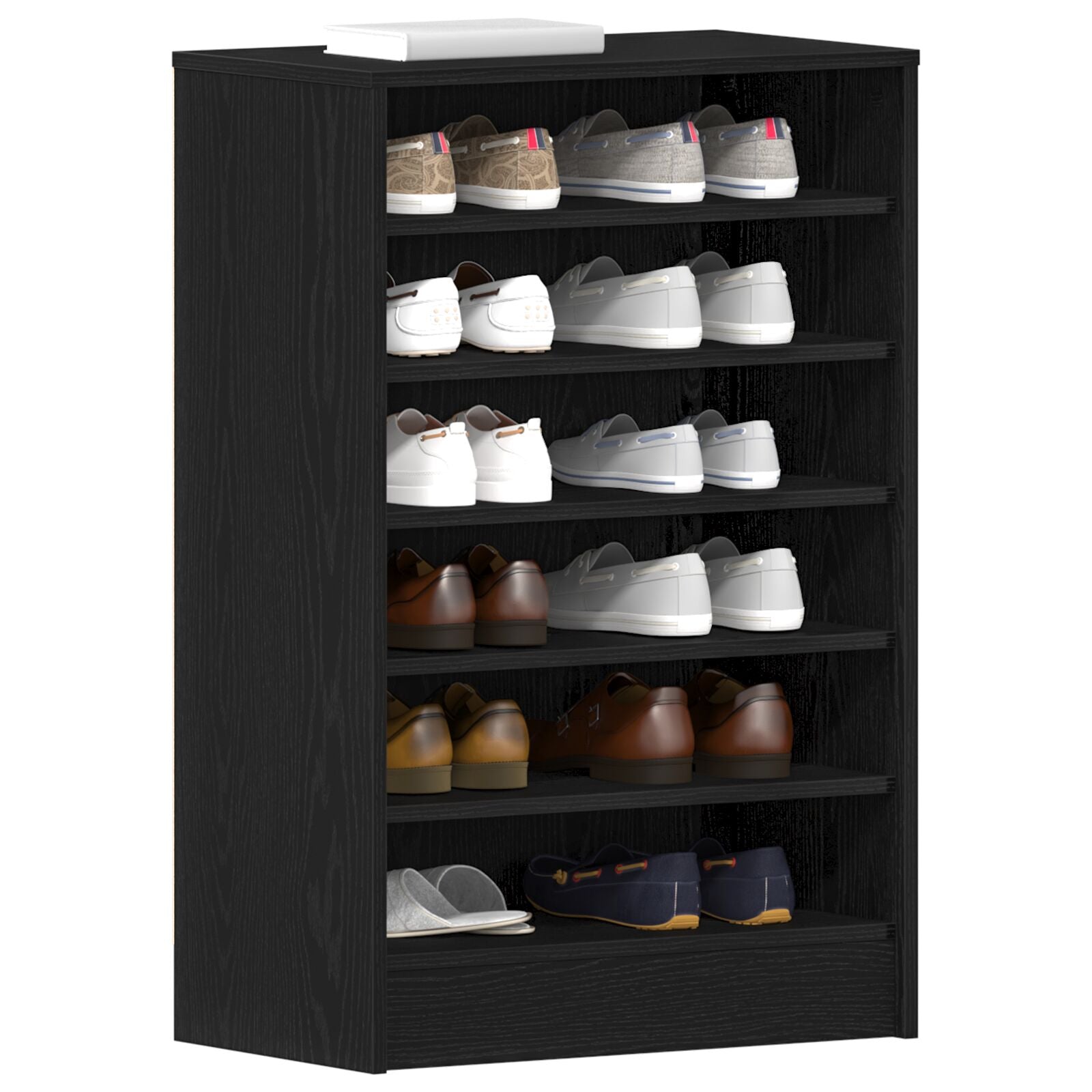 Schoenenkast Zwart Eik Gelaagd Hout Zwart eiken 60 x 35 x 92 cm
