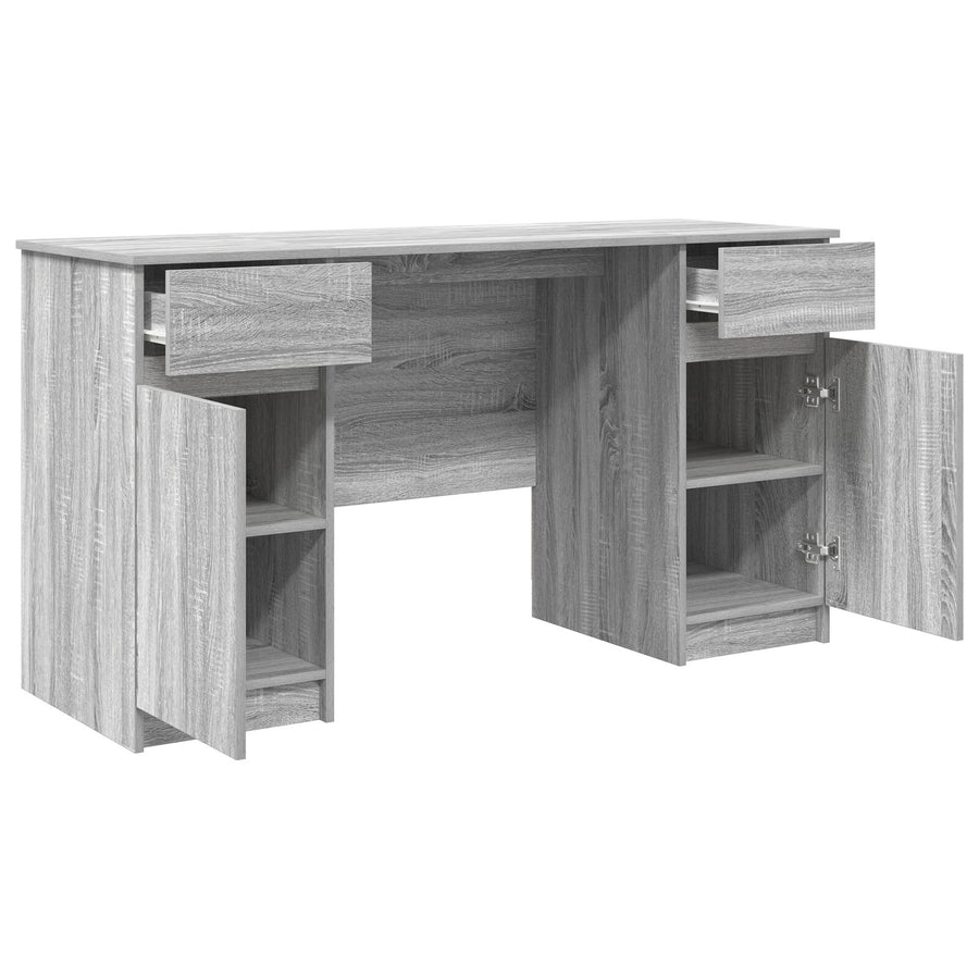 Bureau Grijs Sonoma 140X49X76 Cm Bewerkt Hout