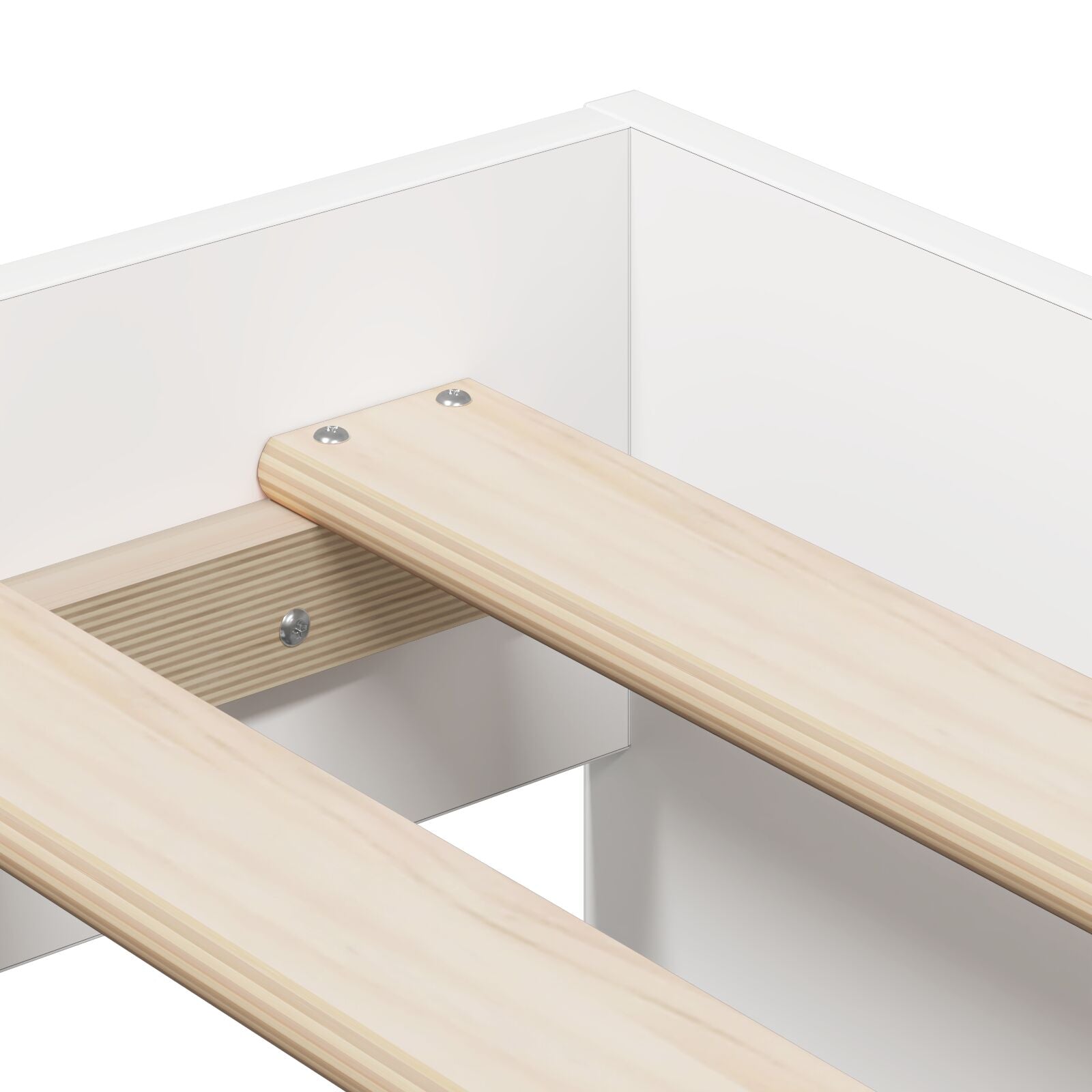 Opbergbedframe Wit 75X190 Cm Artisanaal Eiken