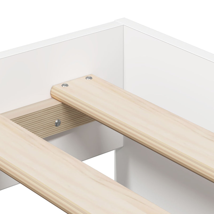 Opbergbedframe Wit 75X190 Cm Artisanaal Eiken