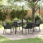 Tuinset 5-delig zwart poly rattan staal