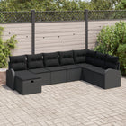 Loungeset 8-delig poly rattan zwart