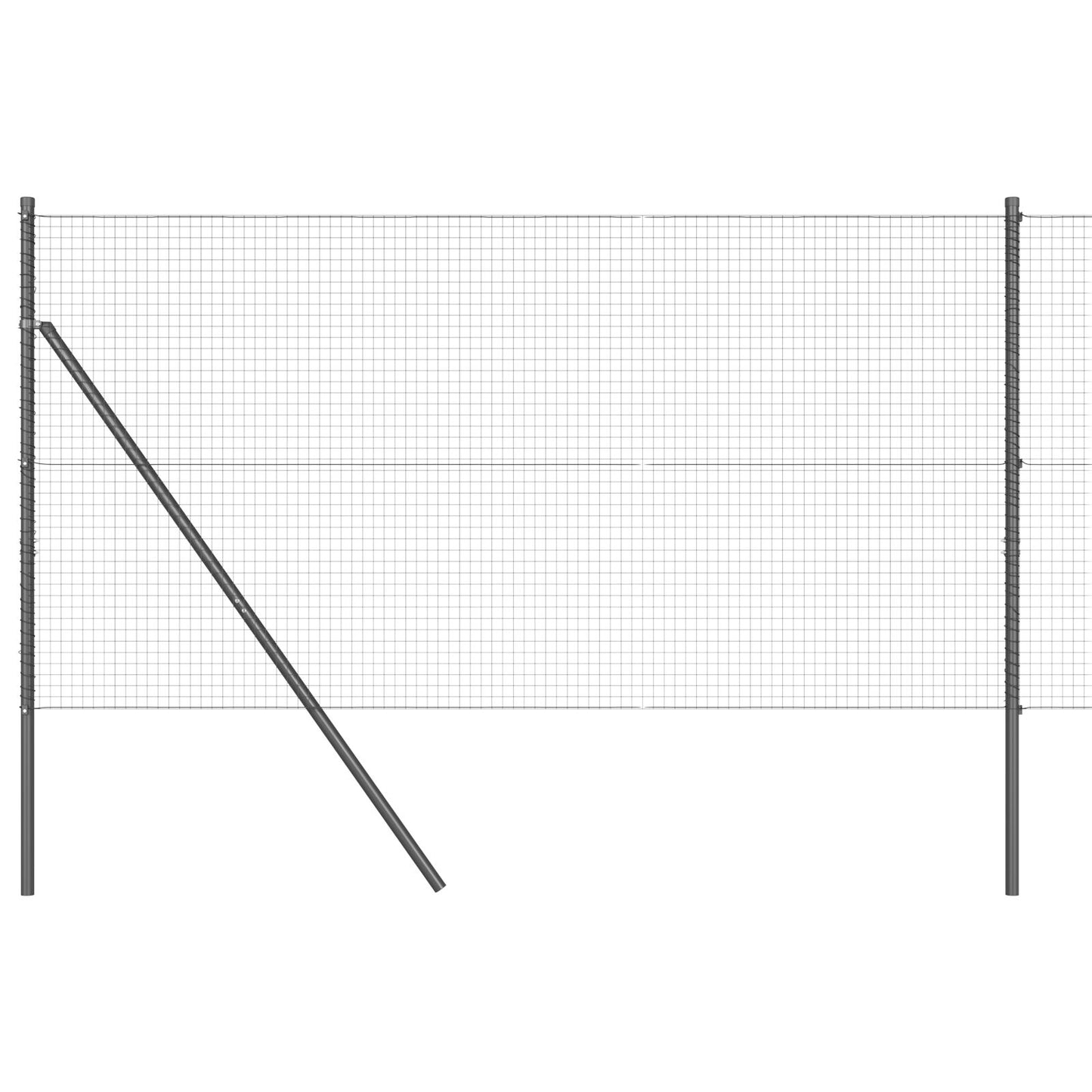 Gelaste Draadhek Met 7 Palen Grijs 1.4X10 M Staal Gegalvaniseerd Staal