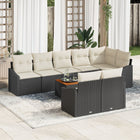 Loungeset 9-delig poly rattan zwart crème