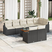 Loungeset 9-delig poly rattan zwart crème