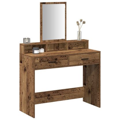 Kaptafel Met Lades 100 x 41 x 140 cm Oud hout