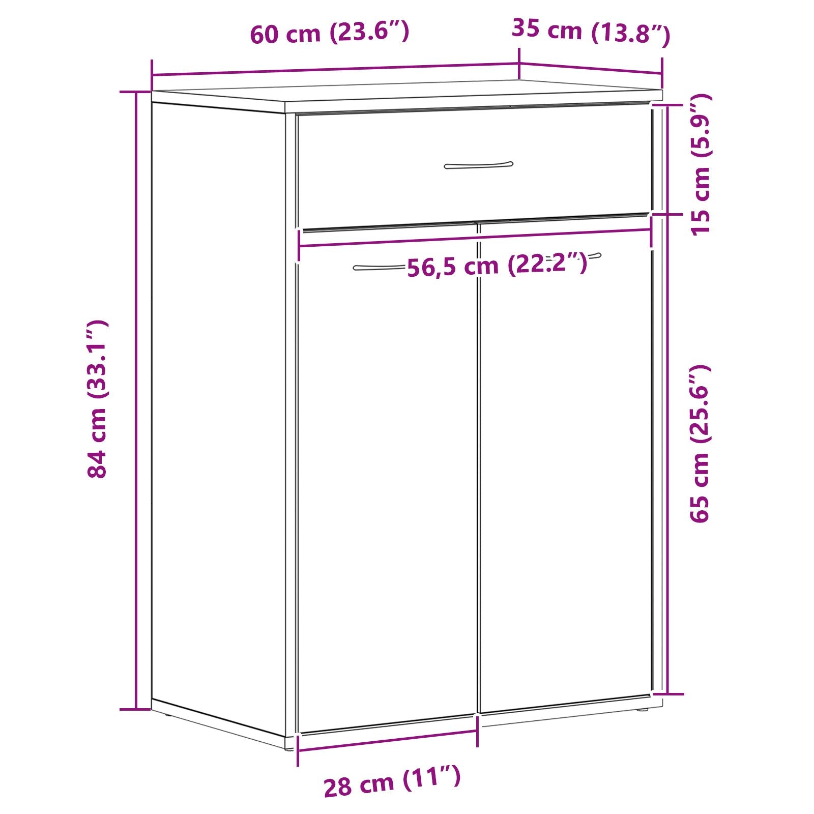 Schoenenkast Zwart Eikenhout 60X35X84 Cm Gelaagd Hout