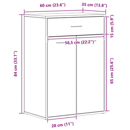Schoenenkast Zwart Eikenhout 60X35X84 Cm Gelaagd Hout