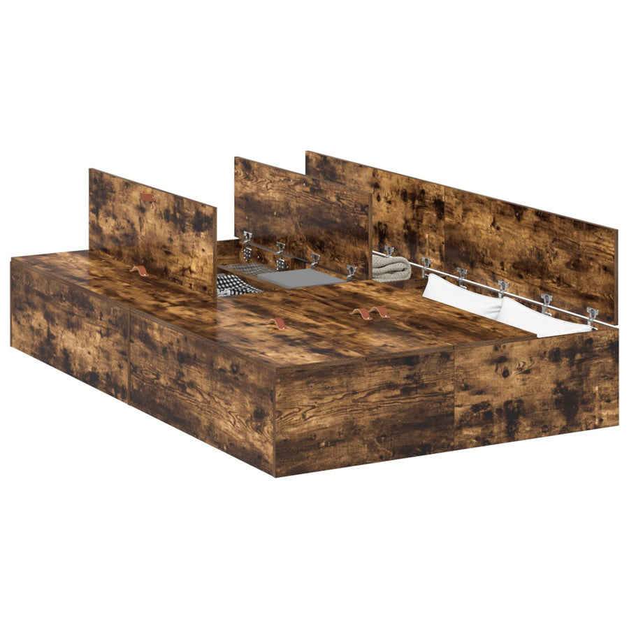 Opbergbedframe Gerookt Eiken 120 x 200 cm