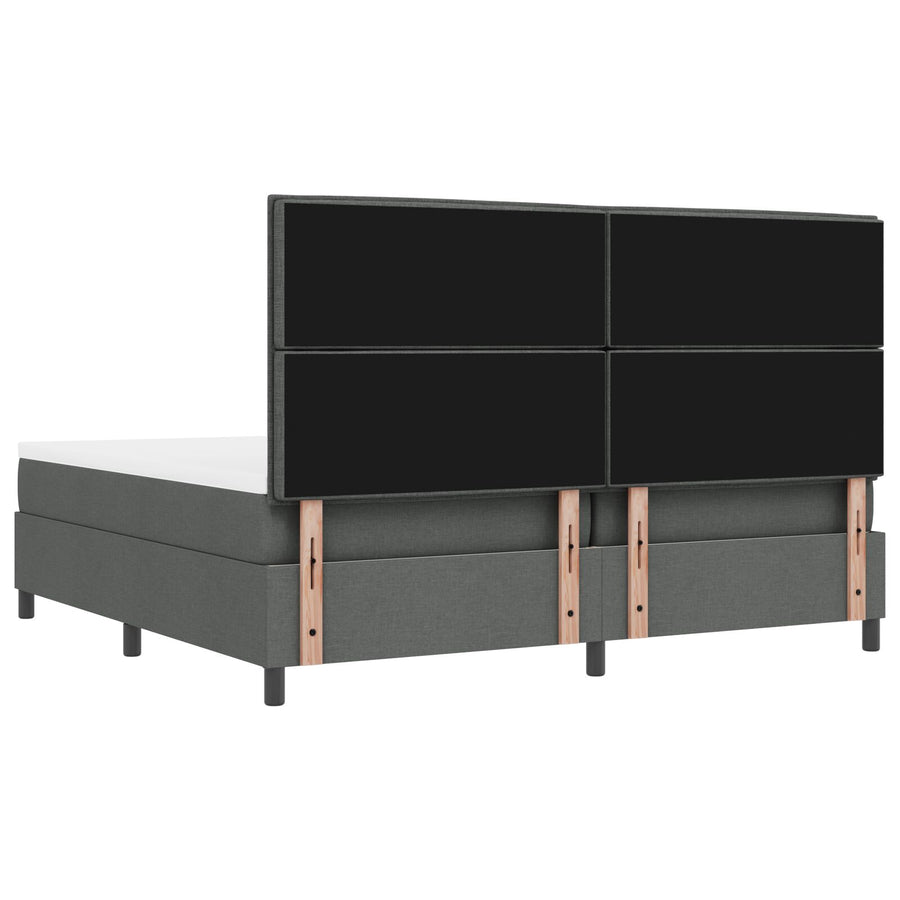 Boxspring Bed Met Matras & Bank Stof Donkergrijs 200 x 200 cm Lijnen design