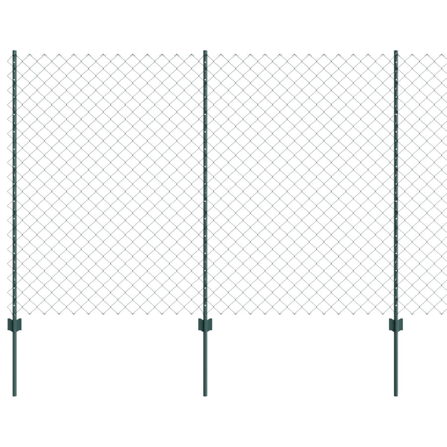 Kettinglinkhek Met 10 U-Palen Groen 1.6X10 M Staal